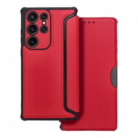 Peněženkové pouzdro Razor Book na Samsung Galaxy S23 Ultra 5G Uhlíkové vlákno, Karbonový vzor