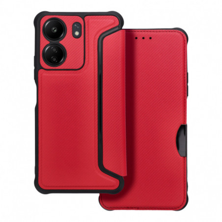 Peněženkové pouzdro Razor Book na XIAOMI Redmi 13C Uhlíkové vlákno, Karbonový vzor
