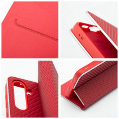 Peněženkové pouzdro LUNA Book Carbon na Apple iPhone 7 Uhlíkové vlákno, Elegantní  Červený