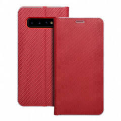 Peněženkové pouzdro LUNA Book Carbon na Samsung Galaxy S10 Uhlíkové vlákno, Elegantní  Červený