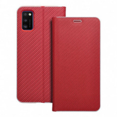 Peněženkové pouzdro LUNA Book Carbon na Samsung Galaxy A41 Uhlíkové vlákno, Elegantní  Červený