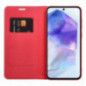 Peněženkové pouzdro LUNA Book Carbon na Samsung Galaxy A41 Uhlíkové vlákno, Elegantní  Červený