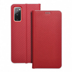 Peněženkové pouzdro LUNA Book Carbon na Samsung Galaxy S20 FE Uhlíkové vlákno, Elegantní  Červený