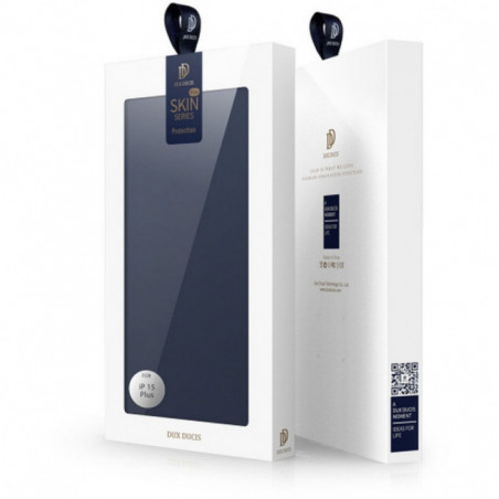 Kryt Dux Ducis LEATHER na Apple iPhone 15 Plus Modrý