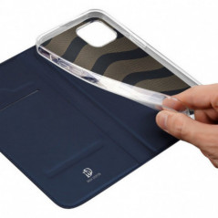 Kryt Dux Ducis LEATHER na Apple iPhone 15 Plus Modrý