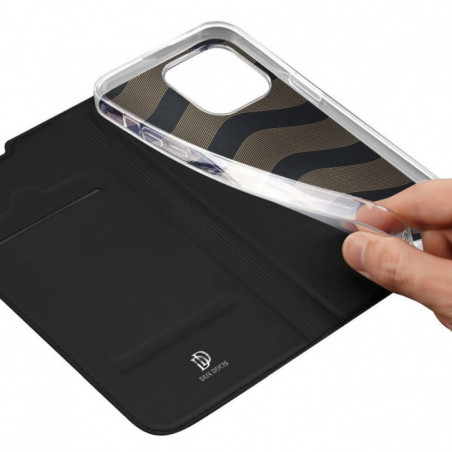 Kryt Dux Ducis LEATHER na Apple iPhone 14 Pro Max Černý