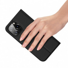 Kryt Dux Ducis LEATHER na Apple iPhone 15 Pro Max Černý