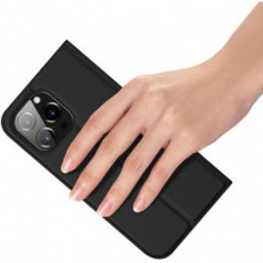 Kryt Dux Ducis LEATHER na Apple iPhone 15 Pro Černý