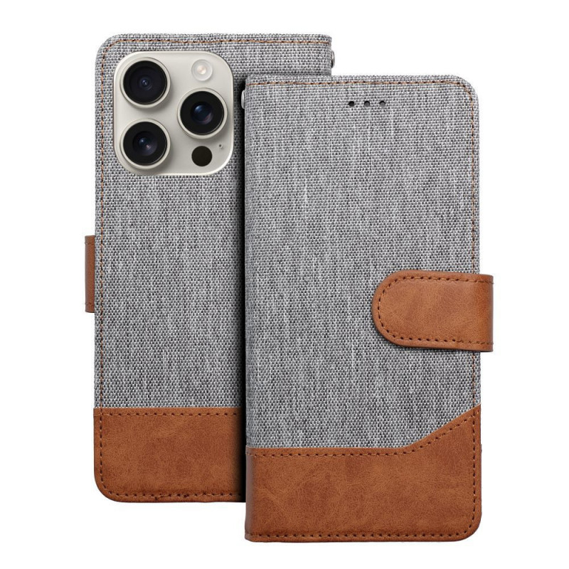 Peněženkové pouzdro JEANS na Apple iPhone 16e Elegantní Šedý Peněženkové pouzdro JEANS na Apple iPhone 16e Elegantní Šedý