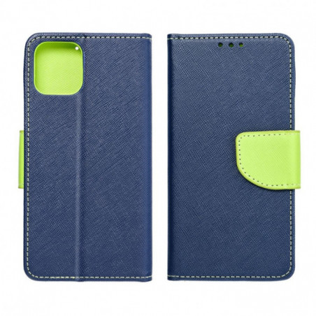 Peňaženkový obal Fancy Book na XIAOMI Redmi Note 14 Pro 4G Námořnická modrá / Limetkovo zelený