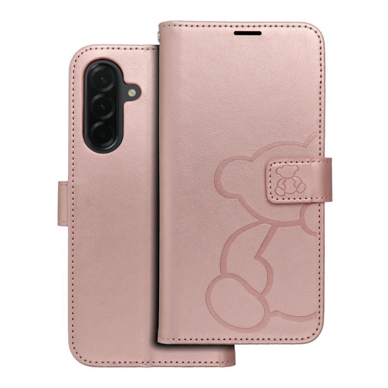Peněženkové pouzdro MEZZO Book na Samsung Galaxy A36 Růžovo-zlatý