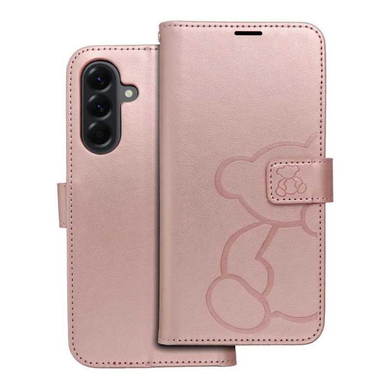 Peněženkové pouzdro MEZZO Book na Samsung Galaxy A56 Růžovo-zlatý