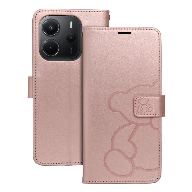 Peněženkové pouzdro MEZZO Book na XIAOMI Redmi Note 14 4G Růžovo-zlatý