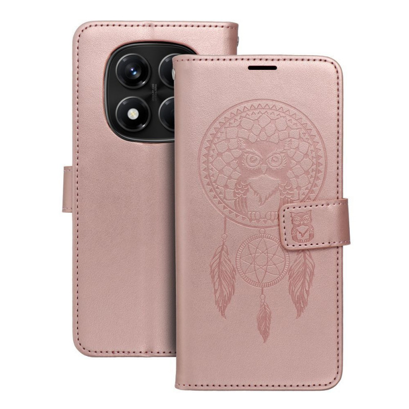 Peněženkové pouzdro MEZZO Book na XIAOMI Redmi Note 14 Pro 4G Růžovo-zlatý