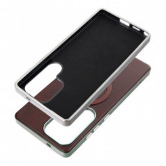 Kryt Gentleman Mag Cover na Samsung Galaxy S25 Elegantní  MagSAFE  Hnědý