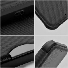Peněženkové pouzdro Razor Book na XIAOMI Redmi Note 14 4G Uhlíkové vlákno, Karbonový vzor  Černý