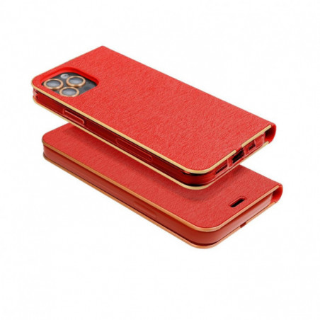 Peněženkové pouzdro LUNA Book Gold na XIAOMI Redmi Note 14 Pro 4G Elegantní  Červený