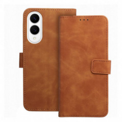 Peněženkové pouzdro TENDER Book na Samsung Galaxy S25 Hnědý