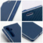 Peněženkové pouzdro LUNA Book Carbon na XIAOMI Redmi 15C Uhlíkové vlákno, Elegantní  Modrý