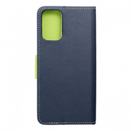Peňaženkový obal Fancy Book na Motorola Moto G35 Námořnická modrá / Limetkovo zelený