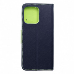 Peňaženkový obal Fancy Book na Motorola Moto G75 Námořnická modrá / Limetkovo zelený