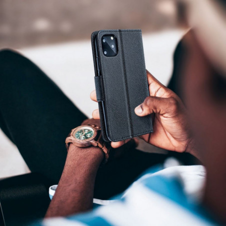 Peňaženkový obal Fancy Book na Motorola Moto G75 Černý