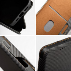 Peněženkové pouzdro FOLIO Side Magnet na Motorola Moto G75 Elegantní, Karbonový vzor  Šedý
