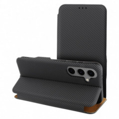 Peněženkové pouzdro FOLIO Side Magnet na Motorola Moto G75 Elegantní, Karbonový vzor  Šedý