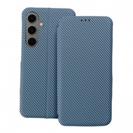 Peněženkové pouzdro FOLIO Side Magnet na Motorola Moto G75 Elegantní, Karbonový vzor  Modrý