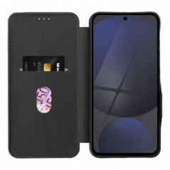 Peněženkové pouzdro FOLIO Side Magnet na Motorola Moto G55 Elegantní, Karbonový vzor  Černý