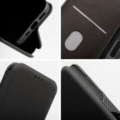 Peněženkové pouzdro FOLIO Side Magnet na Motorola Moto G55 Elegantní, Karbonový vzor  Černý