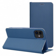 Peněženkové pouzdro LUNA Book Carbon na Apple iPhone 17 Pro Uhlíkové vlákno, Elegantní  Modrý
