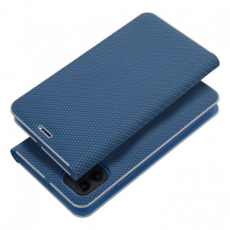 Peněženkové pouzdro LUNA Book Carbon na Apple iPhone 17 Pro Uhlíkové vlákno, Elegantní  Modrý