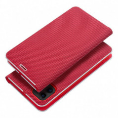 Peněženkové pouzdro LUNA Book Carbon na Apple iPhone 17 Pro Uhlíkové vlákno, Elegantní  Červený