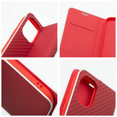 Peněženkové pouzdro LUNA Book Carbon na Apple iPhone 17 Pro Uhlíkové vlákno, Elegantní  Červený