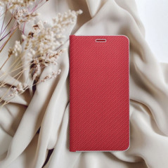 Peněženkové pouzdro LUNA Book Carbon na Apple iPhone 17 Pro Uhlíkové vlákno, Elegantní  Červený