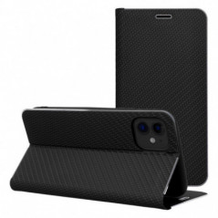 Peněženkové pouzdro LUNA Book Carbon na Apple iPhone 17 Pro Max Uhlíkové vlákno, Elegantní  Černý
