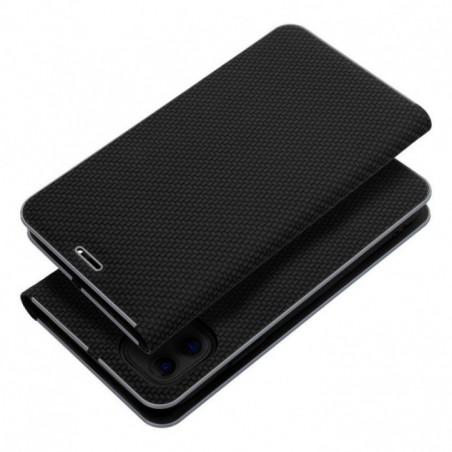Peněženkové pouzdro LUNA Book Carbon na Apple iPhone 17 Pro Uhlíkové vlákno, Elegantní  Černý