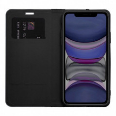 Peněženkové pouzdro LUNA Book Carbon na Apple iPhone 17 Uhlíkové vlákno, Elegantní  Černý