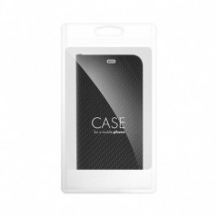 Peněženkové pouzdro LUNA Book Carbon na Apple iPhone 17 Uhlíkové vlákno, Elegantní  Černý