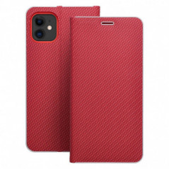 Peněženkové pouzdro LUNA Book Carbon na Apple iPhone 17 Pro Max Uhlíkové vlákno, Elegantní  Červený