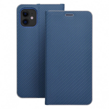 Peněženkové pouzdro LUNA Book Carbon na Apple iPhone 17 Pro Max Uhlíkové vlákno, Elegantní  Modrý