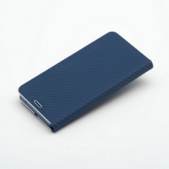 Peněženkové pouzdro LUNA Book Carbon na Apple iPhone 17 Pro Max Uhlíkové vlákno, Elegantní  Modrý