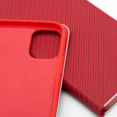 Peněženkové pouzdro LUNA Book Carbon na Apple iPhone 17 Air Uhlíkové vlákno, Elegantní  Červený