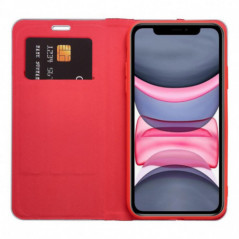 Peněženkové pouzdro LUNA Book Carbon na Apple iPhone 17 Air Uhlíkové vlákno, Elegantní  Červený