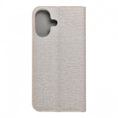 Peněženkové pouzdro LUNA Book Gold na Apple iPhone 17 Elegantní  Stříbrný