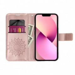 Peněženkové pouzdro MEZZO Book na Apple iPhone 17 Air Růžovo-zlatý