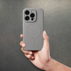 Kryt Silicone Mag Cover na Apple iPhone 17 Pro Max MagSAFE  Titanový