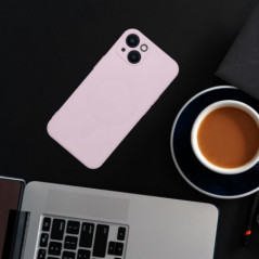 Kryt Silicone Mag Cover na Apple iPhone 17 Pro Max MagSAFE  Růžový