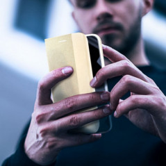 Peněženkové pouzdro Sensitive Book na Samsung Galaxy S25 Edge Zlatý